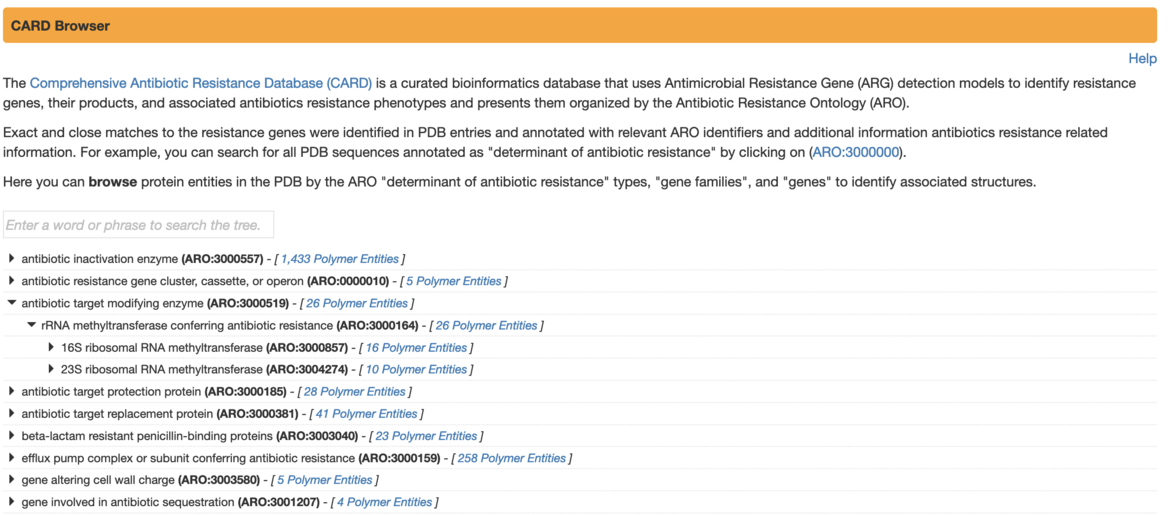 <I>Browse protein entities by exploring tree categories or enter a keyword in the search box.</i>